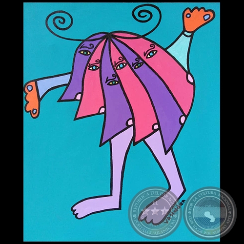 Covid-19 mutando - Pintura de Virginia Rojas Holden - Año 2020